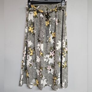 Banana Republic Floral Midi Skirt A-line Pleated Women's 2